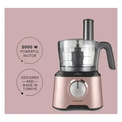 Karaca Mastermaid Power Multifunctional in Food Processor Set, 2000W, 1.5L, Rose Gold