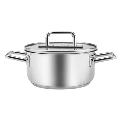 Karaca Grace Stainless Steel Induction Stockpot with Lid, 20cm, Silver