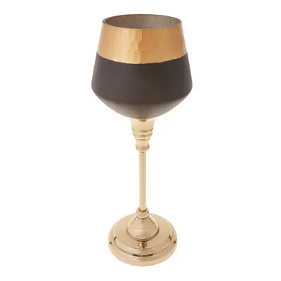 Karaca Lucca Tealight Candlestick, 30.5cm, Black Gold