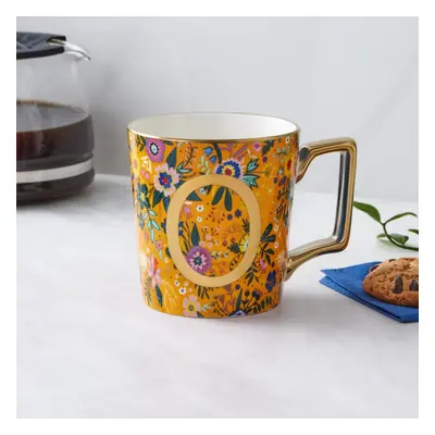 Karaca Flower Porcelain Letter O Mug, 350ml, Multi