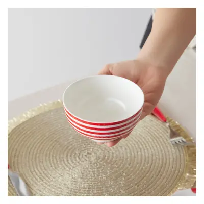 Karaca Polka Dot Porcelain Lined Snack Bowl, 11cm, White Multi