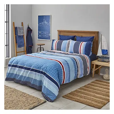 Nautica Spinning 100% Turkish Cotton Duvet Cover Set, Double, 200cmx200cm, Blue Multi