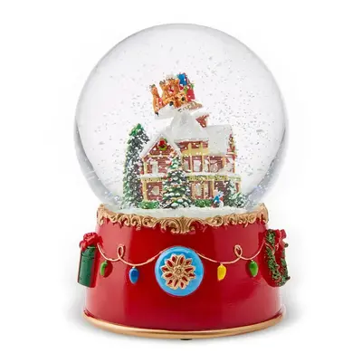 Karaca Home New Year Christmas House And Santa Musical New Year Snow Globe, 12cm, Multi