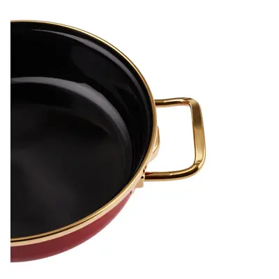 Karaca Retro 2-Piece Enamel Non-Stick Induction Pan Set, Red Gold