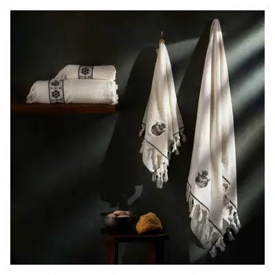 Karaca Home Paye Seljuk Collection Towel Set, Double, Piece, White Multi