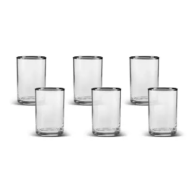 Karaca Piece Glass Small Water Glass Set, 110ml, Transparent Platinium