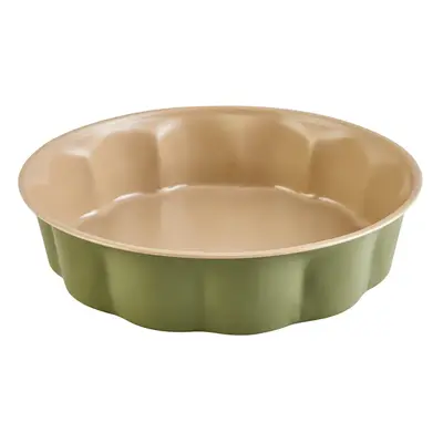 Karaca Jennese Fiorella Non-Stick Metal Round Cake Tin, 26cm, Green