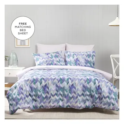 Carina Madison Melange Duvet Cover Set with Bed Sheet, Double, Multi