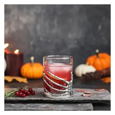 Karaca Halloween Bone Glass Tumbler Glass, 380ml, Transparent Silver