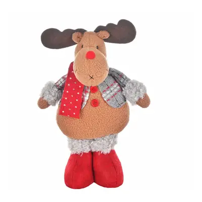 Karaca Home New Year Christmas Standing Reindeer Plush Toy Decoration, 32cm, Multi