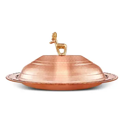 Karaca Alacahöyük Copper Serving Platter with Dome, 25cm, Copper