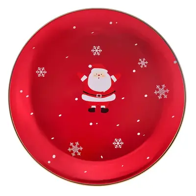 Karaca New Year Christmas New Generation Bone Golden Line Dinner Plate, 27cm, Red Multi