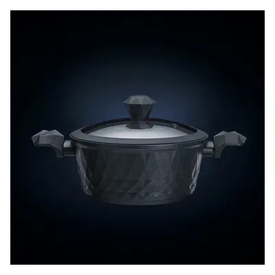 Karaca BioDiamond Non- Stick Antibacterial Handle Induction Stockpot with Lid, 20cm, Black