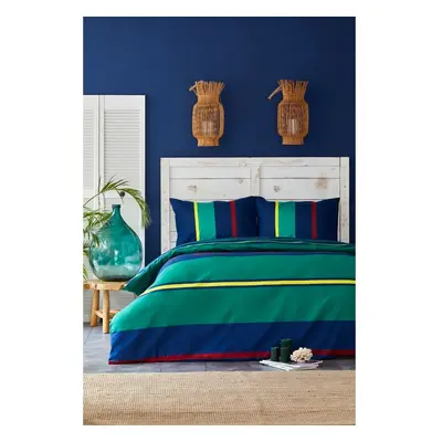 Nautica Heritage 100% Turkish Cotton Duvet Cover Set, King, 230cmx220cm, Green Multi