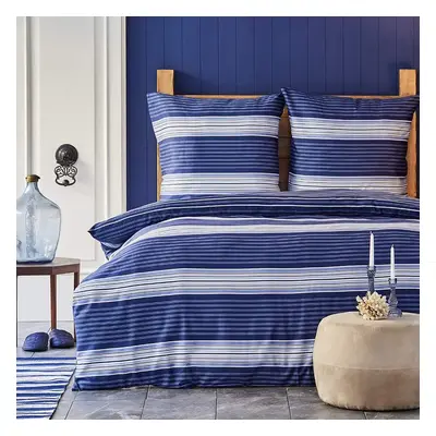 Nautica Moby 100% Turkish Cotton Duvet Cover Set, Double, 200cmx200cm, Navy Blue Multi