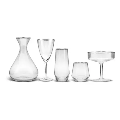 Karaca Pearl Piece Glass Set for People, Transparent Platinium