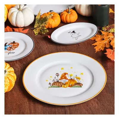 Karaca Halloween Elf Porcelain Dinner Plate, 27cm, White Multi