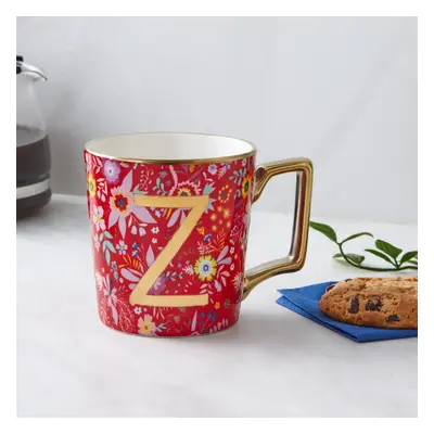 Karaca Flower Porcelain Letter Z Mug, 350ml, Multi