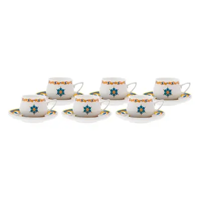 Karaca Gailo Piece Porcelain Espresso Turkish Coffee Cup Set for People, 90ml, Multi