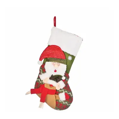 Karaca Home New Year Christmas Santa Gift Stocking Sock Decoration, 47cm, Multi