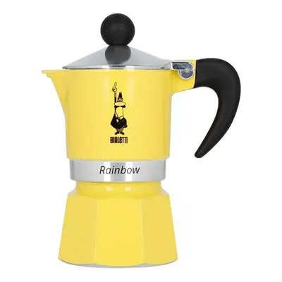 Bialetti Rainbow Moka Espresso Coffee Maker, Cups, Yellow