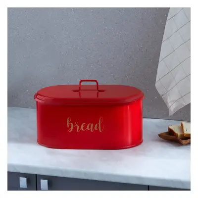 Karaca Monroe Metal Bread Box, 8.5L, Red