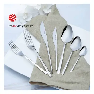 Karaca New Everest 84-Piece Stainless Steel Cutlery Set for People, Silver