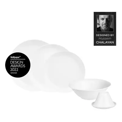 Karaca Hussein Chalayan Digital 6-Piece Fine Pearl Dinner Set, White