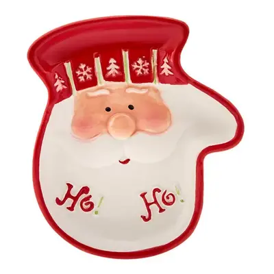 Karaca New Year Christmas Hoho Ceramic Snack Bowl, 17.8cmx12.7cmx2.5cm, Multi