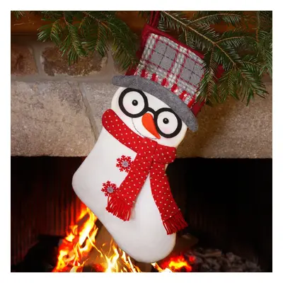 Karaca Home New Year Christmas Snowman Gift Stocking Sock Decoration, 48cm, Multi