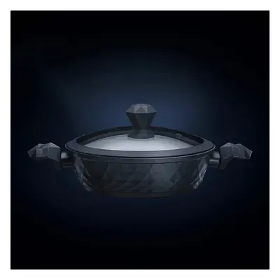 Karaca BioDiamond Non-Stick Antibacterial Handle Induction Shallow Casserole with Lid, 30cm, Bla