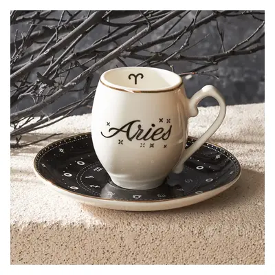 Karaca Signs of the Zodiac Aries Porcelain Espresso Turkish Coffee Cup, 90ml, Multi