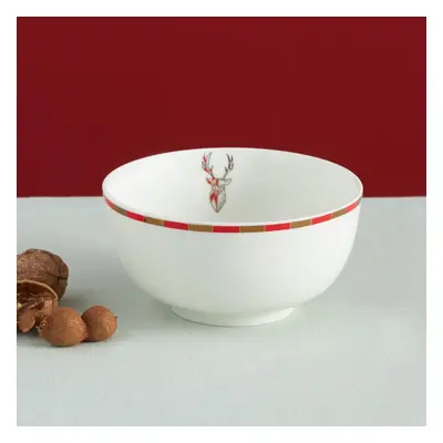 Karaca Aries Porcelain CerealSoup Bowl, 14cm, Red Multi