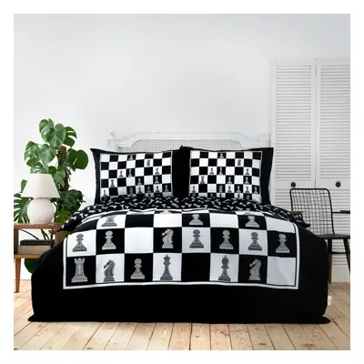 Karaca Home Chess 100% Turkish Cotton Duvet Cover Set, Double, Multi