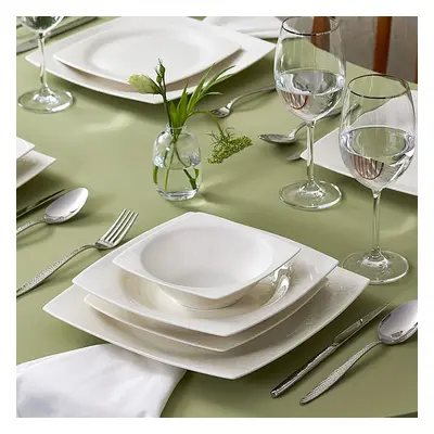 Karaca New Flava 24-Piece Porcelain Dinner Set for People, White