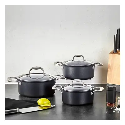 Karaca BioDiamond Pro 6-Piece Non-Stick Induction Cookware Set, Medium, Black