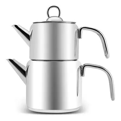 Karaca Stainless Steel Induction Teapot Set, Medium, Silver