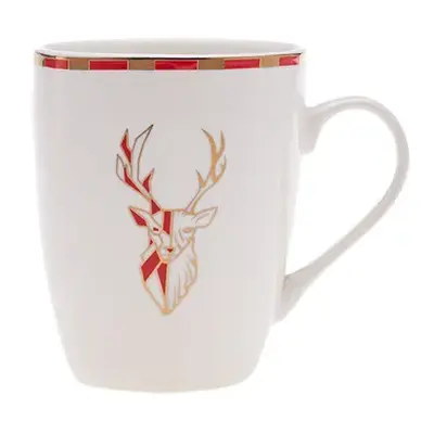 Karaca Aries Porcelain Mug, 340ml, Red Yellow Multi