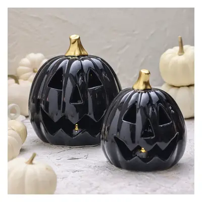 Karaca Halloween Led Light Trinket, 15cm, Black Gold