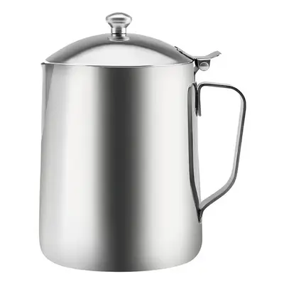 Karaca Barista Stainless Steel Milk Jug with Lid, 1L, Silver