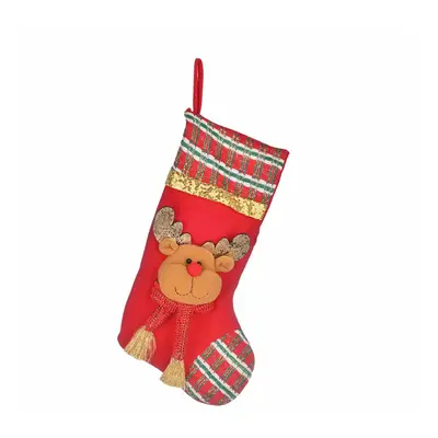 Karaca Home New Year Christmas Deer Gift Stocking Sock Decoration, 47cm, Multi