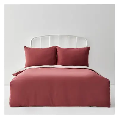 Karaca Home Duvet Cover Set, Double, Burgundy Beige