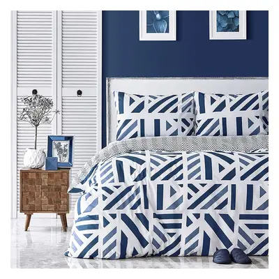 Nautica Orion 100% Turkish Cotton Duvet Cover Set, King, 230cmx220cm, Navy Blue White