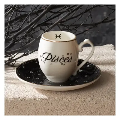 Karaca Signs of the Zodiac Pisces Porcelain Espresso Turkish Coffee Cup, 90ml, Multi