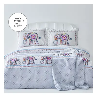 Sarah Anderson Felicia 100% Turkish Cotton Duvet Cover Set with Coverlet and Bed Sheet, Double, 