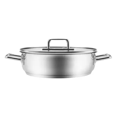 Karaca Grace Stainless Steel Induction Shallow Casserole with Lid, 26cm, Silver