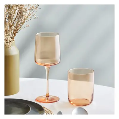 Karaca Piece Glass Wine Glass Set, 320ml, Salmon