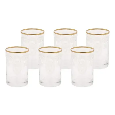 Karaca Piece Glass Small Water Glass Set, Gold Transparent