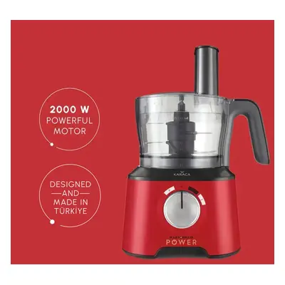 Karaca Mastermaid Power Multifunctional in Food Processor Set, 2000W, Imperial Red