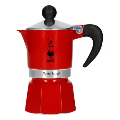 Bialetti Rainbow Moka Espresso Coffee Maker, Cups, Red